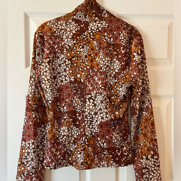 Sea NY Women’s Shopbop Exclusive Floral Top, Size S, Brown Color - Picture 5 of 9
